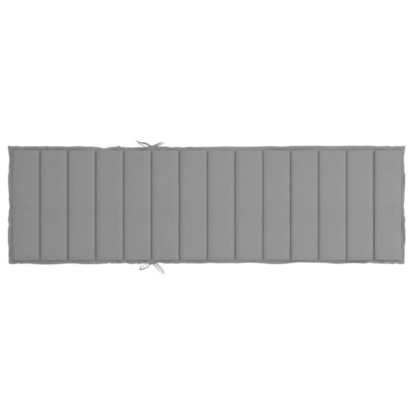 vidaXL Sun Lounger Cushion Grey 200x50x3cm Oxford Fabric