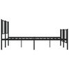 vidaXL Metal Bed Frame without Mattress with Footboard Black 183x213cm