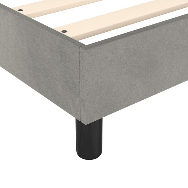 vidaXL Bed Frame without Mattress Light Grey Twin Velvet (US Only)