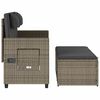 vidaXL Reclining Garden Bench with Cushions Grey Poly Rattan
