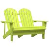 vidaXL 2-Seater Garden Adirondack Chair Solid Fir Wood Green
