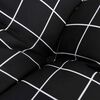 vidaXL Garden Bench Cushions 2pcs Black Check Pattern 120x50x7cm Fabric