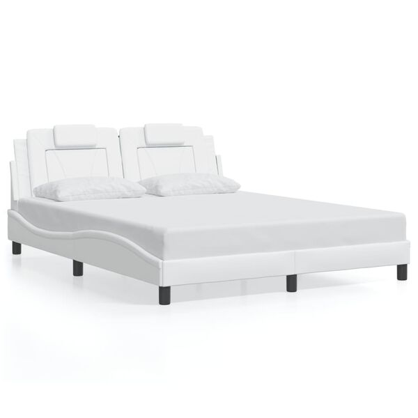vidaXL Bed Frame "Viana" without Mattress White 152x203 cm Faux Leather