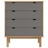 vidaXL Drawer Cabinet OTTA Brown&Grey 76.5x39.5x90cm Solid Wood Pine