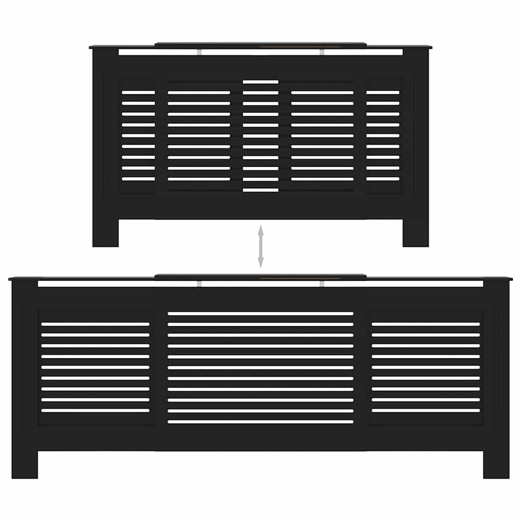 vidaXL MDF Radiator Cover Black 205 cm