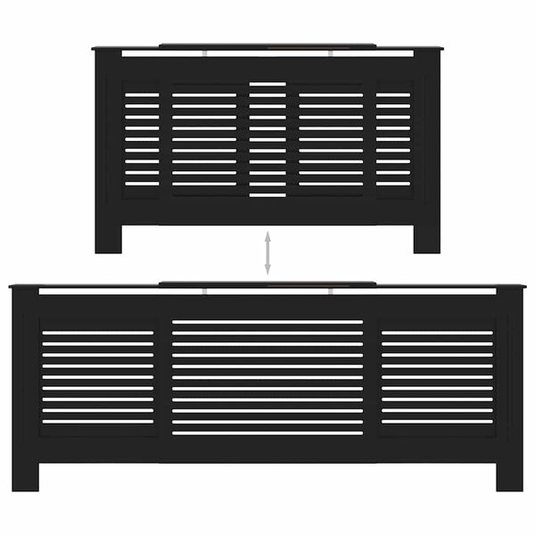 vidaXL MDF Radiator Cover Black 205 cm