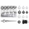 vidaXL Artificial Pre-lit Christmas Tree with Ball Set White 150 cm PVC
