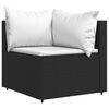 vidaXL 3 Piece Garden Lounge Set with Cushions Black Poly Rattan