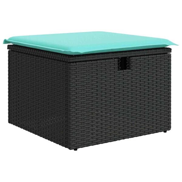 vidaXL Garden Sofa Set 6 pcs Black and turquoise 251 x 117 x 85 cm