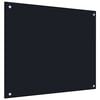 vidaXL Kitchen Backsplash Black 70 x 60 cm Tempered Glass