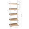 vidaXL 5-Layer Book Shelf Oak 60x27.6x158.5 cm Engineered Wood