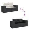 vidaXL 7 Piece Garden Sofa Set with Cushions Black Poly Rattan