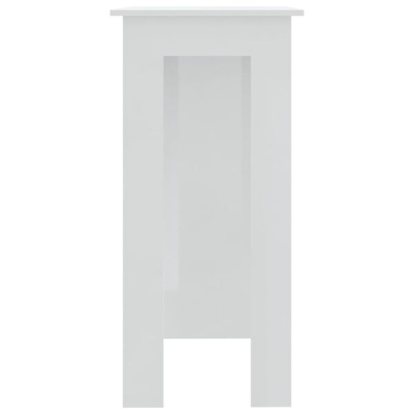 vidaXL Bar Table with Shelf High Gloss White 102x50x103.5 cm Engineered Wood