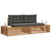 vidaXL Outdoor Sofa Set with Cushion 2 Piece Natural and Anthracite