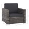 vidaXL 12 Piece Garden Lounge Set with Cushions Poly Rattan Grey