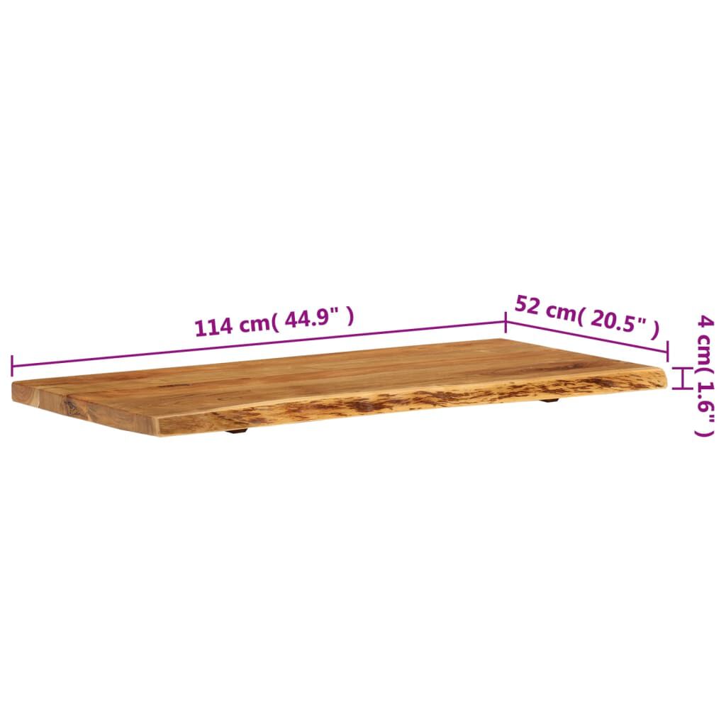 vidaXL Bathroom Vanity Top Solid Acacia Wood 114x52x3.8 cm