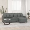 vidaXL 3-Seater Sofa with Footstool Dark Grey 180 cm Fabric
