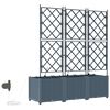 vidaXL Garden Planter 3 pcs LiGht Grey Plastic
