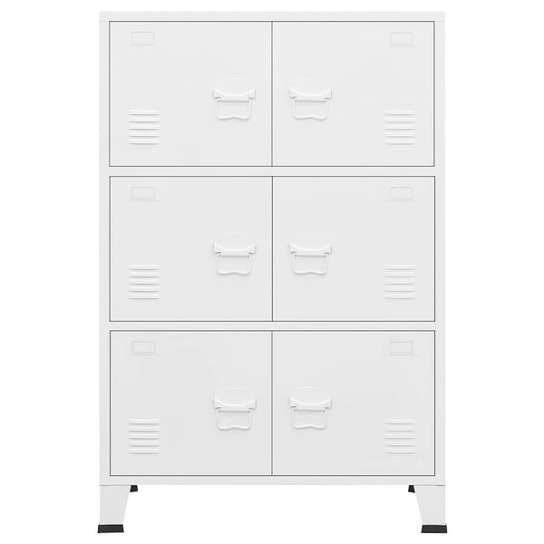 vidaXL Industrial Storage Chest White 75x40x115 cm Metal
