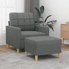 vidaXL Sofa Chair with Footstool Dark Grey 60 cm Fabric