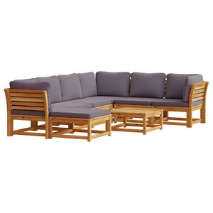 vidaXL 8 Piece Garden Lounge Set with Cushions Solid Wood Acacia