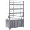 vidaXL Storage Box with Trellis Grey 99x55x160 cm Solid Acacia Wood