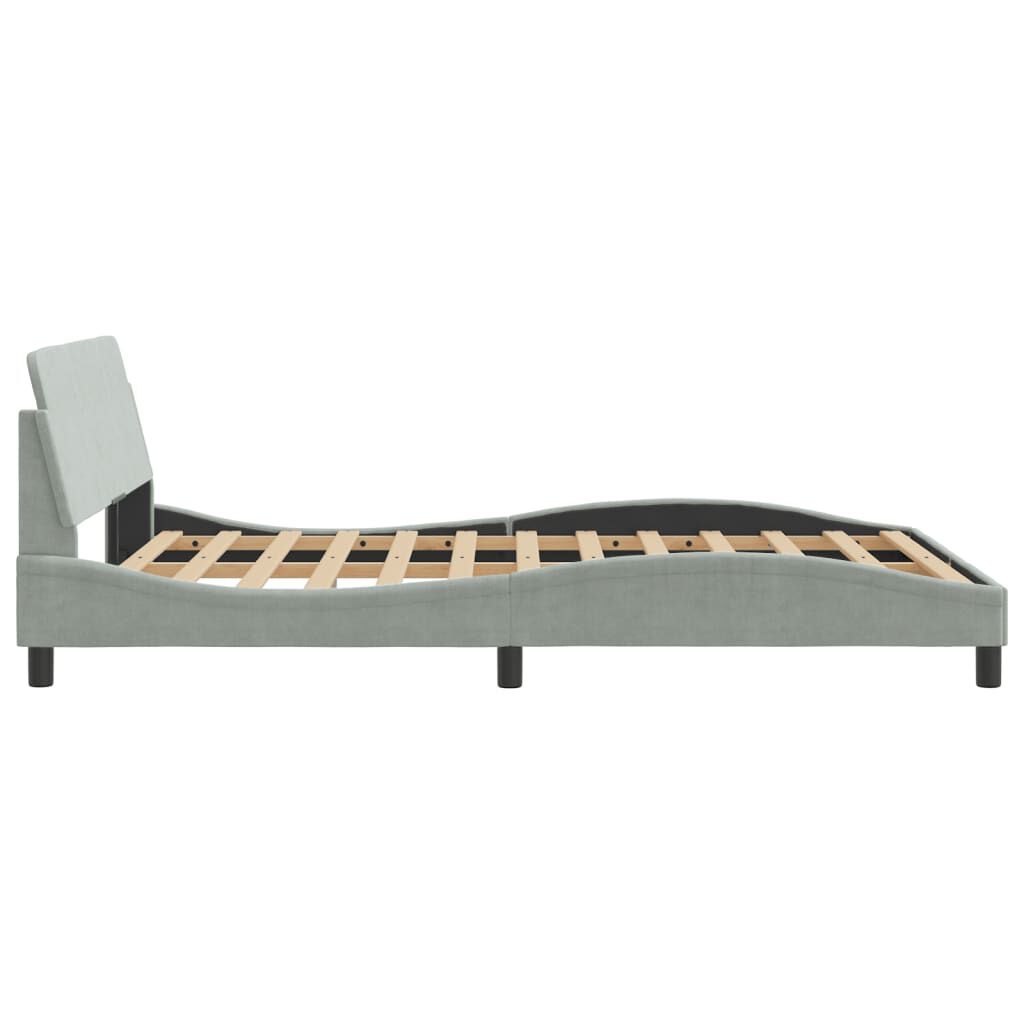 vidaXL Bed Frame without Mattress Light Grey 137x187 cm Double Velvet