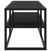 vidaXL TV Cabinet Black with Black Glass 100x40x40 cm