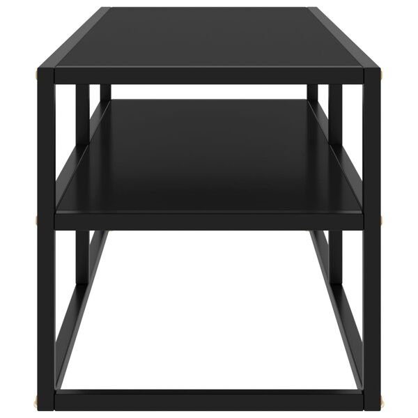 vidaXL TV Cabinet Black with Black Glass 100x40x40 cm