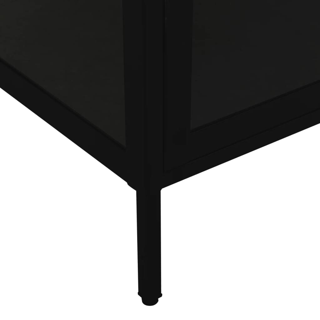 vidaXL Display Cabinet Black 90x40x180 cm Steel and Tempered Glass