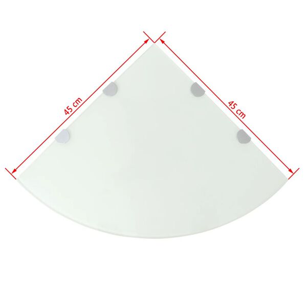 vidaXL Corner Shelf with Chrome Supports Glass White 45x45 cm