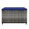 vidaXL Garden Footrests with Cushions 2 pcs Grey Poly Rattan