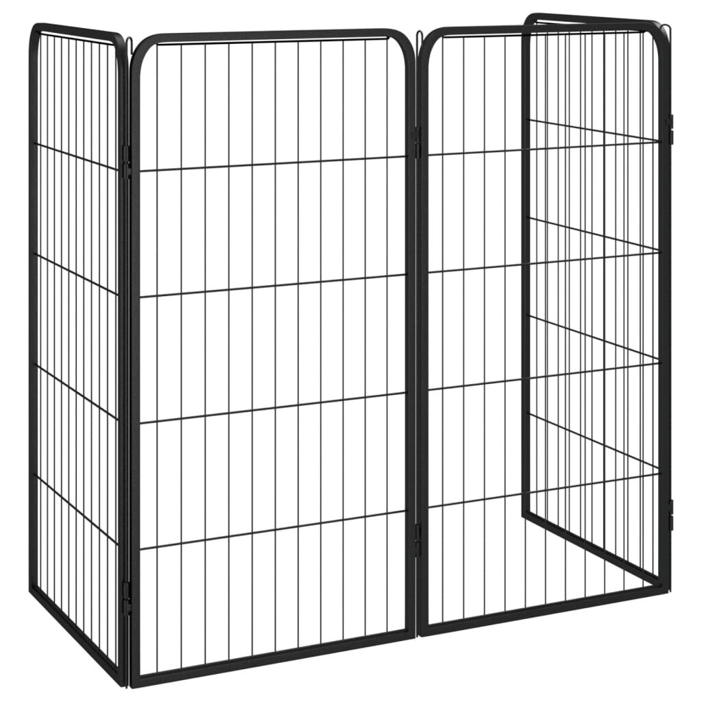 vidaXL Dog Playpen 4 Panels Black 50x100 cm Powder-coated Steel