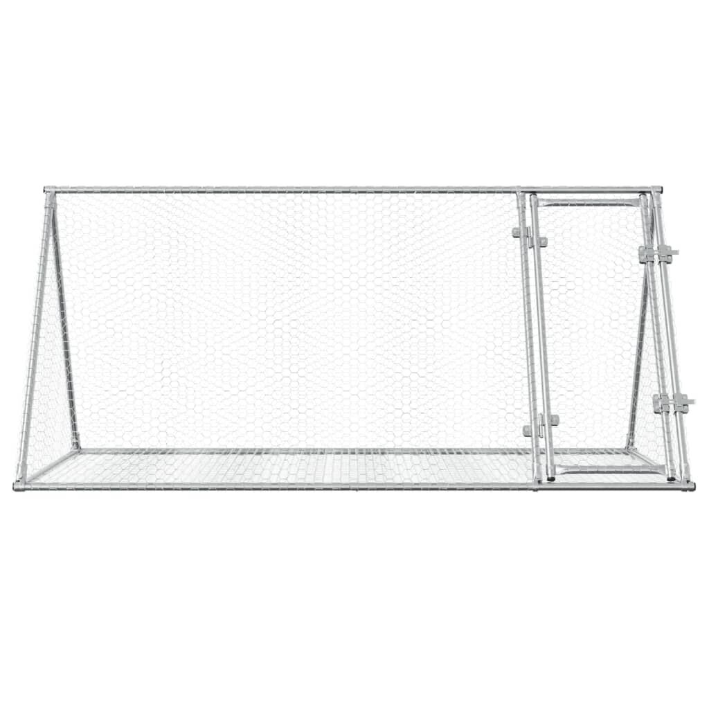vidaXL Rabbit Hutch Silver 200x105x91 cm Galvanised Steel