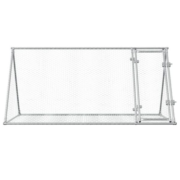 vidaXL Rabbit Hutch Silver 200x105x91 cm Galvanised Steel