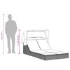 vidaXL Double Sun Lounger with Canopy and Cushions Grey Poly Rattan