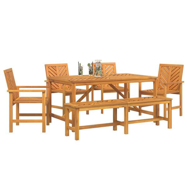 vidaXL Garden Dining Set 6 pcs Brown 150 x 90 x 74 cm