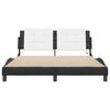 vidaXL Bed Frame with LED without Mattress "Zadar" Black and White 152x203 cm
