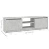 vidaXL TV Cabinet Concrete Grey 120x30x35.5 cm Engineered Wood