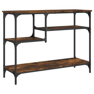 vidaXL Console Table with Shelves Smoked Oak 100x35x75 cm