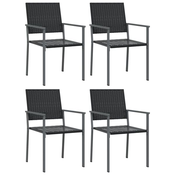 vidaXL 5 Piece Garden Dining Set Poly Rattan and Steel