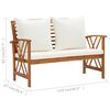 vidaXL 5 Piece Garden Lounge Set with Cushions Solid Acacia Wood