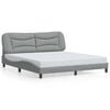 vidaXL Bed Frame with LED without Mattress "Hvar" Light Grey 183x213 cm Fabric