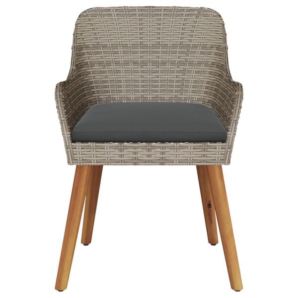 vidaXL Outdoor Chairs with Cushions 2 pcs Poly Rattan Black