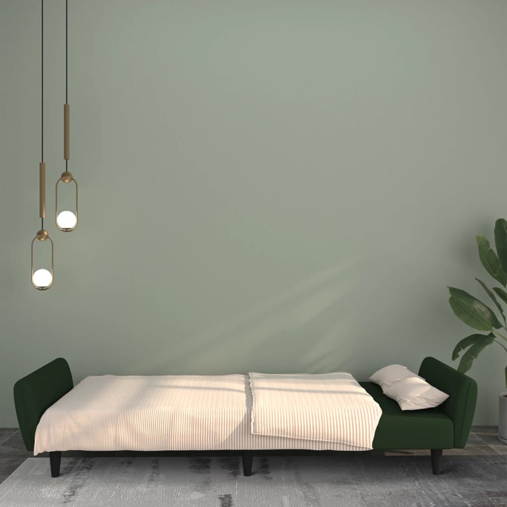 vidaXL 2-Seater Sofa Bed Dark Green Velvet