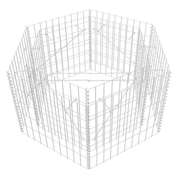vidaXL Hexagonal Gabion Raised Bed 100x90x50 cm