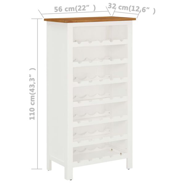 vidaXL Wine Cabinet 56x32x110 cm Solid Oak Wood