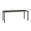 vidaXL Garden Dining Table Grey 180x70x73 cm Poly Rattan