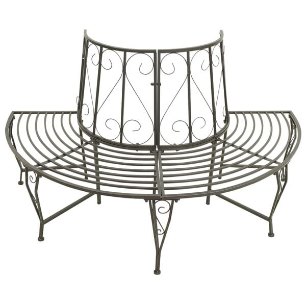 vidaXL Garden Half Round Tree Bench 160 cm Steel