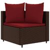 vidaXL 5 Piece Garden Sofa Set with Cushions Brown Poly Rattan